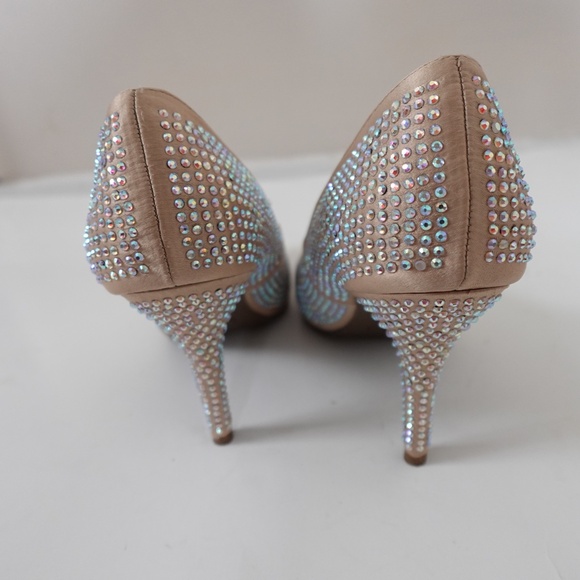 Candie's Rhinestone Embellished Pointed Toe Heels Size 9 Party Wedding - Picture 5 of 11